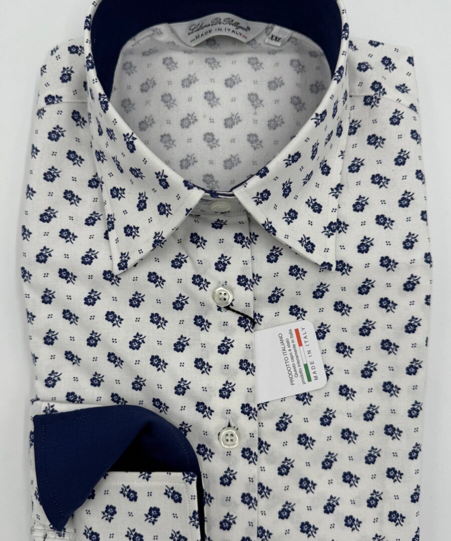 LEVI Coton 100% Fleurs Blanc Bleu