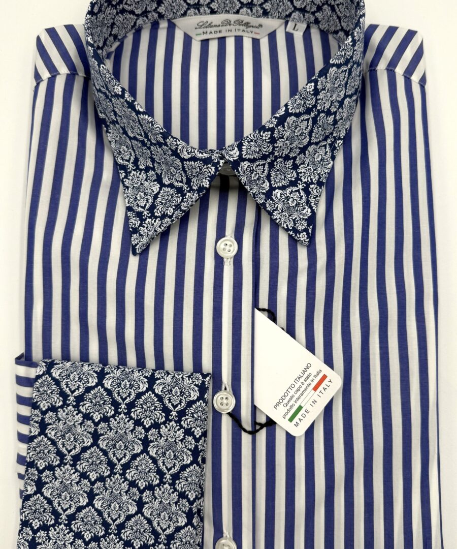 STREZZANO Popeline 100% Navy Boutons de Manchette